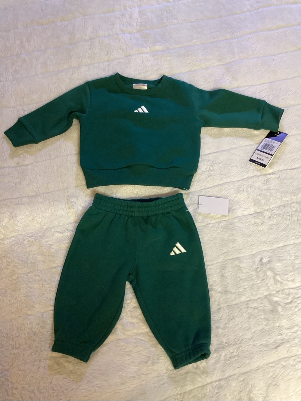 adidas Green Kids Sweatshirt and Joggers Set